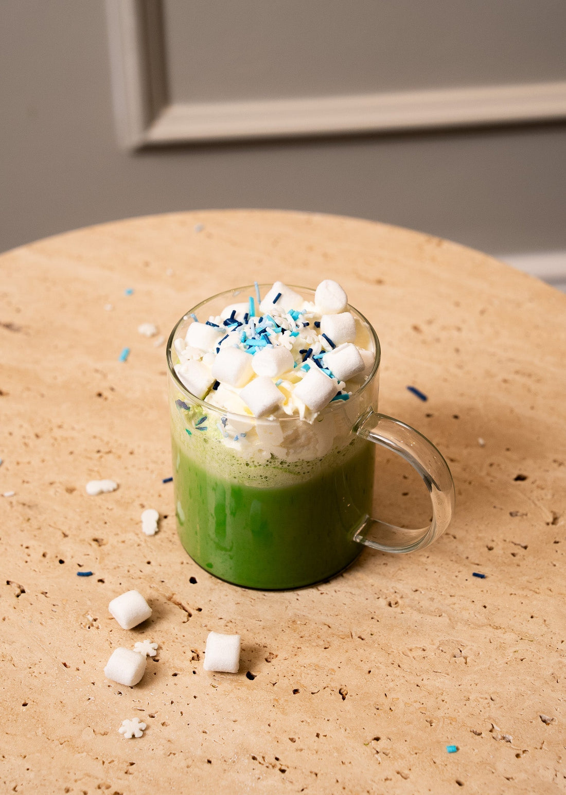 Hot Vanilla Matcha with Mini Marshmallows